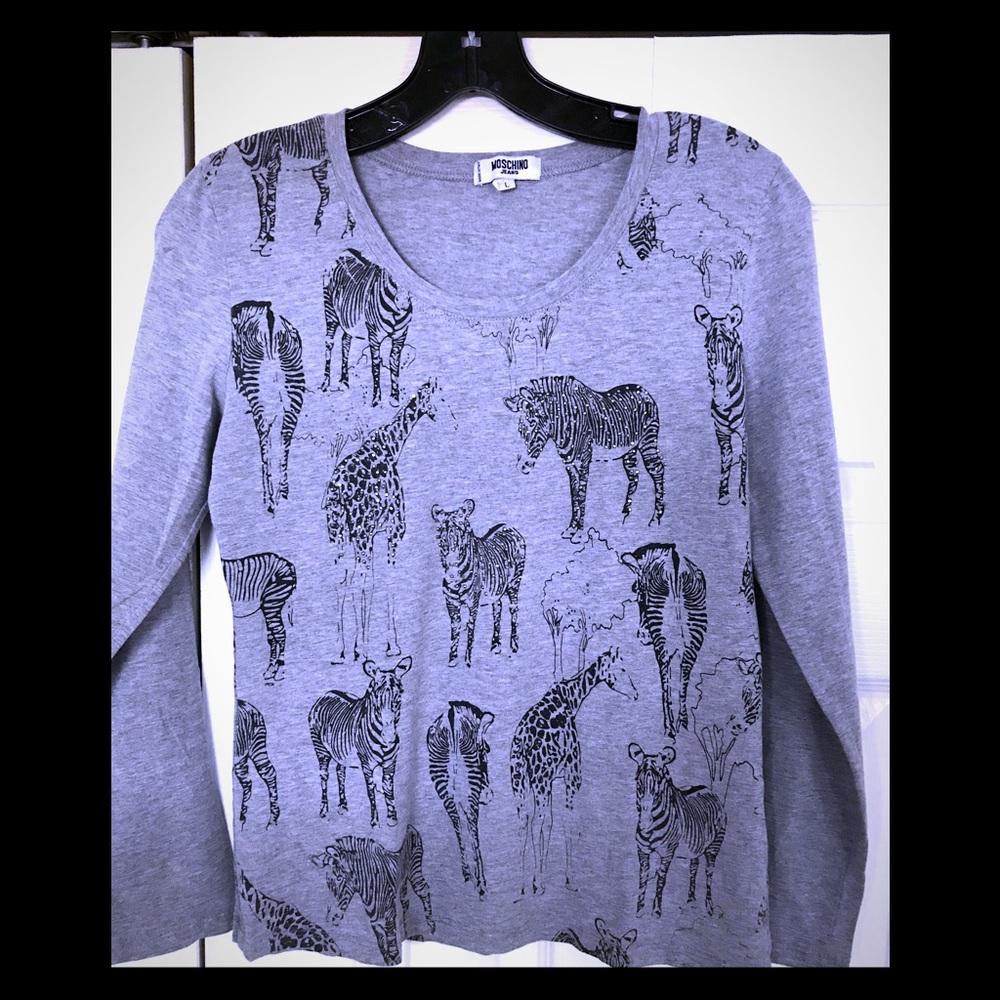 Moschino jeans zebra giraffe top size S